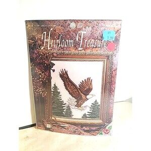 Vintage New  8x10 Counted Cross Stitch Kit Eagle Heirloom Treasure